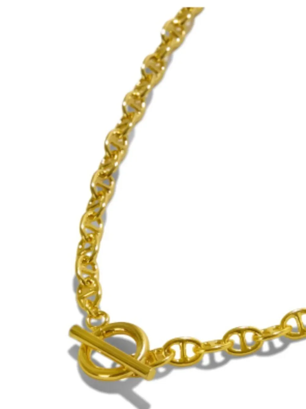 Sahira Jewelry Taylor Toggle Chain Necklace 18k Gold Over Brass NEW